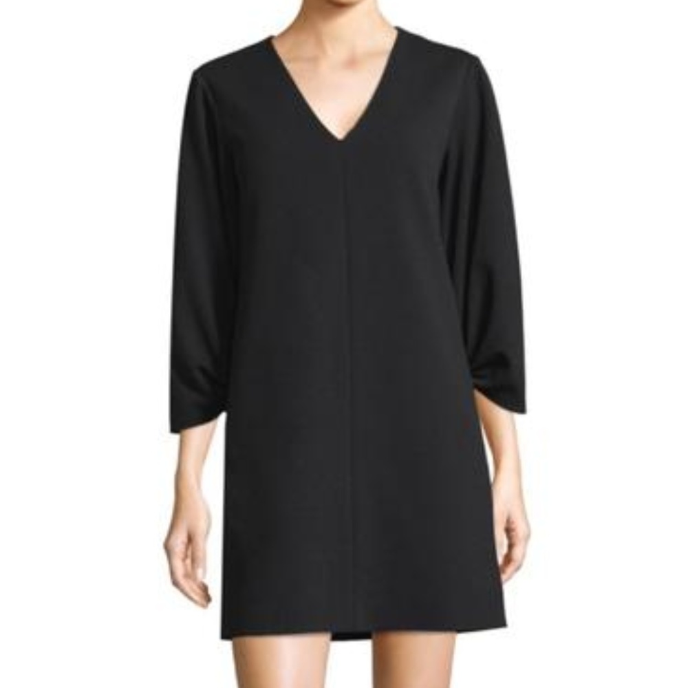 Crepe Balloon Sleeve Casual Dress